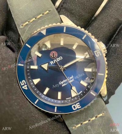 Copy Rado Captain Cook Automatic Watch Stainless Steel Blue Bezel